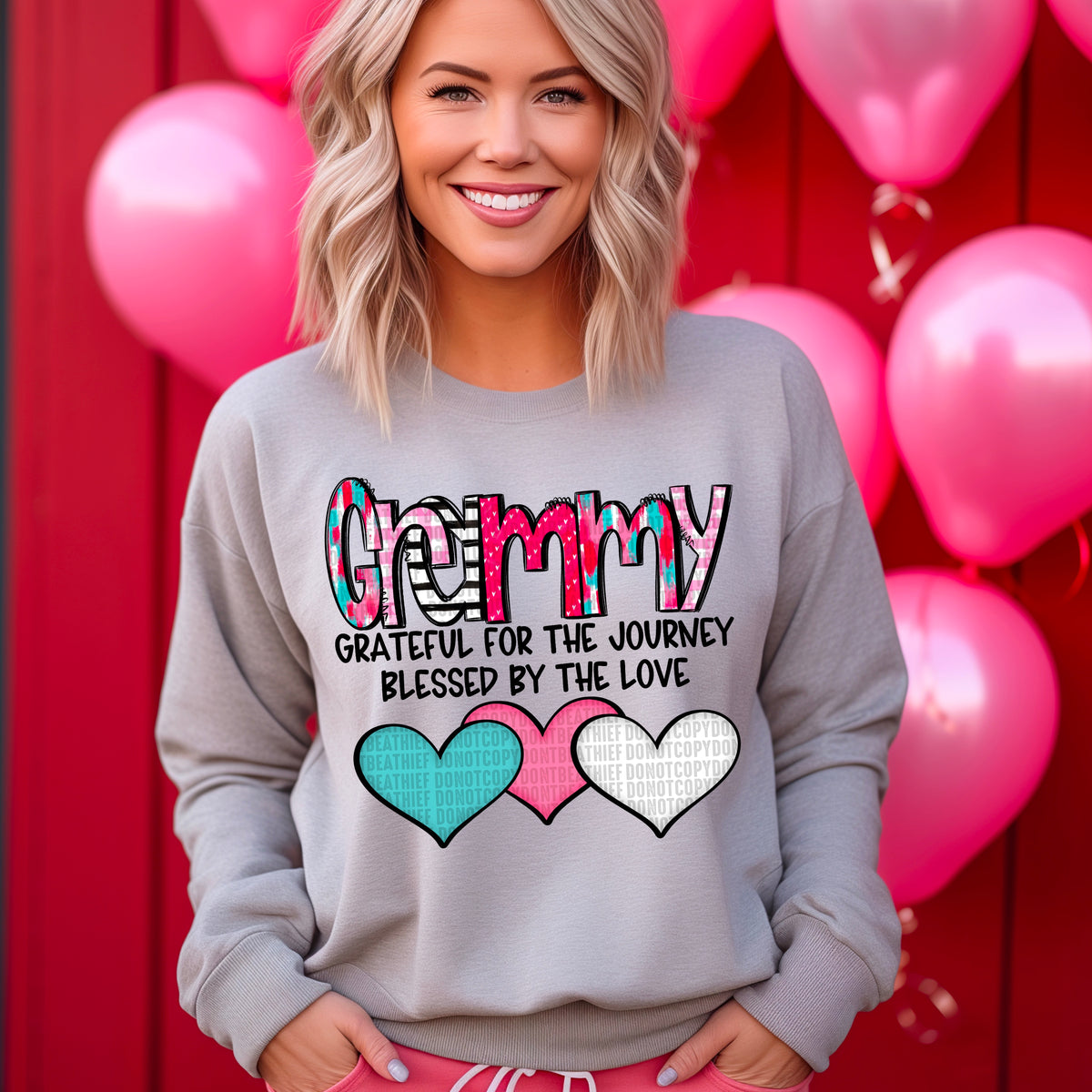 Grammy *Black/With Hearts* (SDD) 72413 DTF Transfer