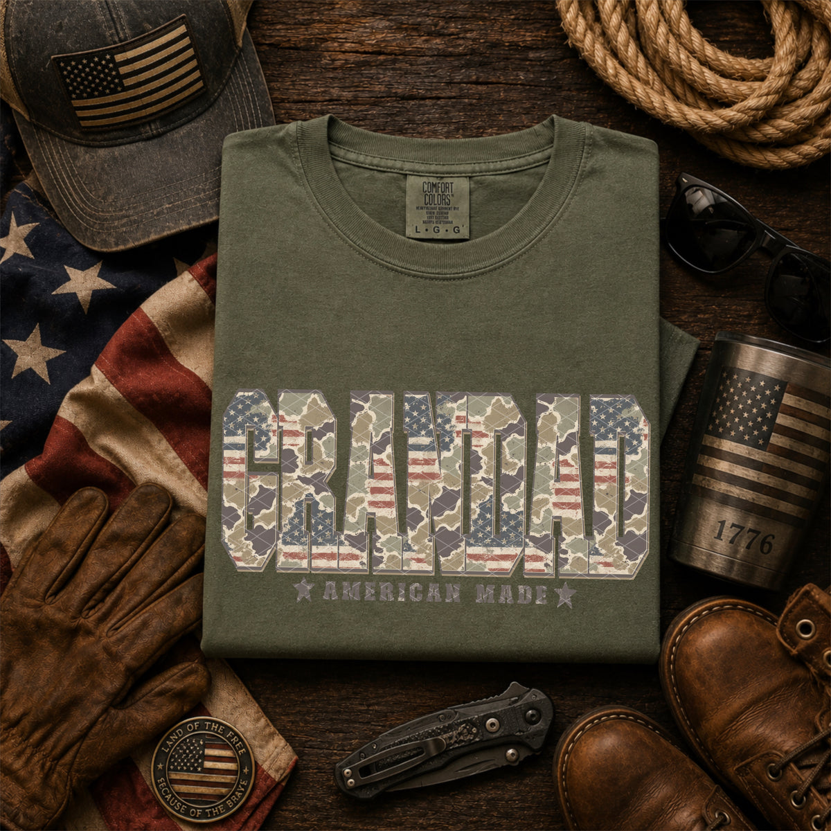 Grandad American made camo (SDD) DTF Transfer