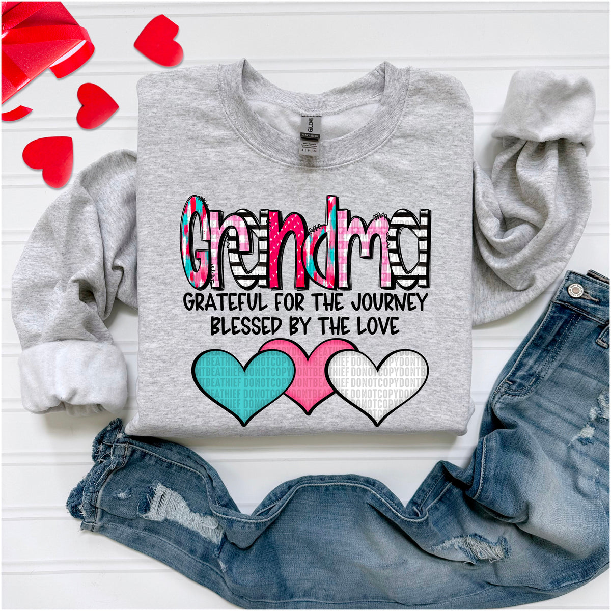 Grandma *Black/With Hearts* (SDD) 72414 DTF Transfer