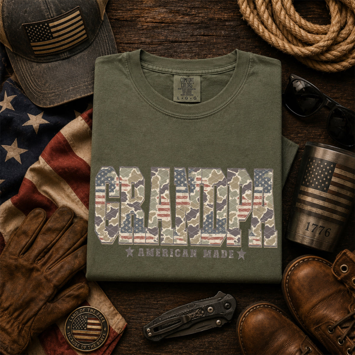 Grandpa American made camo (SDD) DTF Transfer
