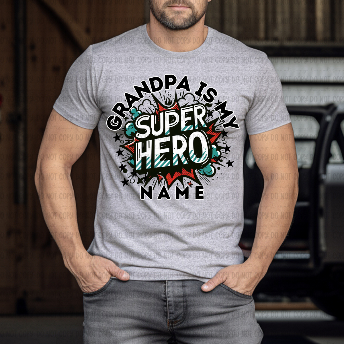 Grandpa is my superhero name (Revel) 106829 DTF transfer