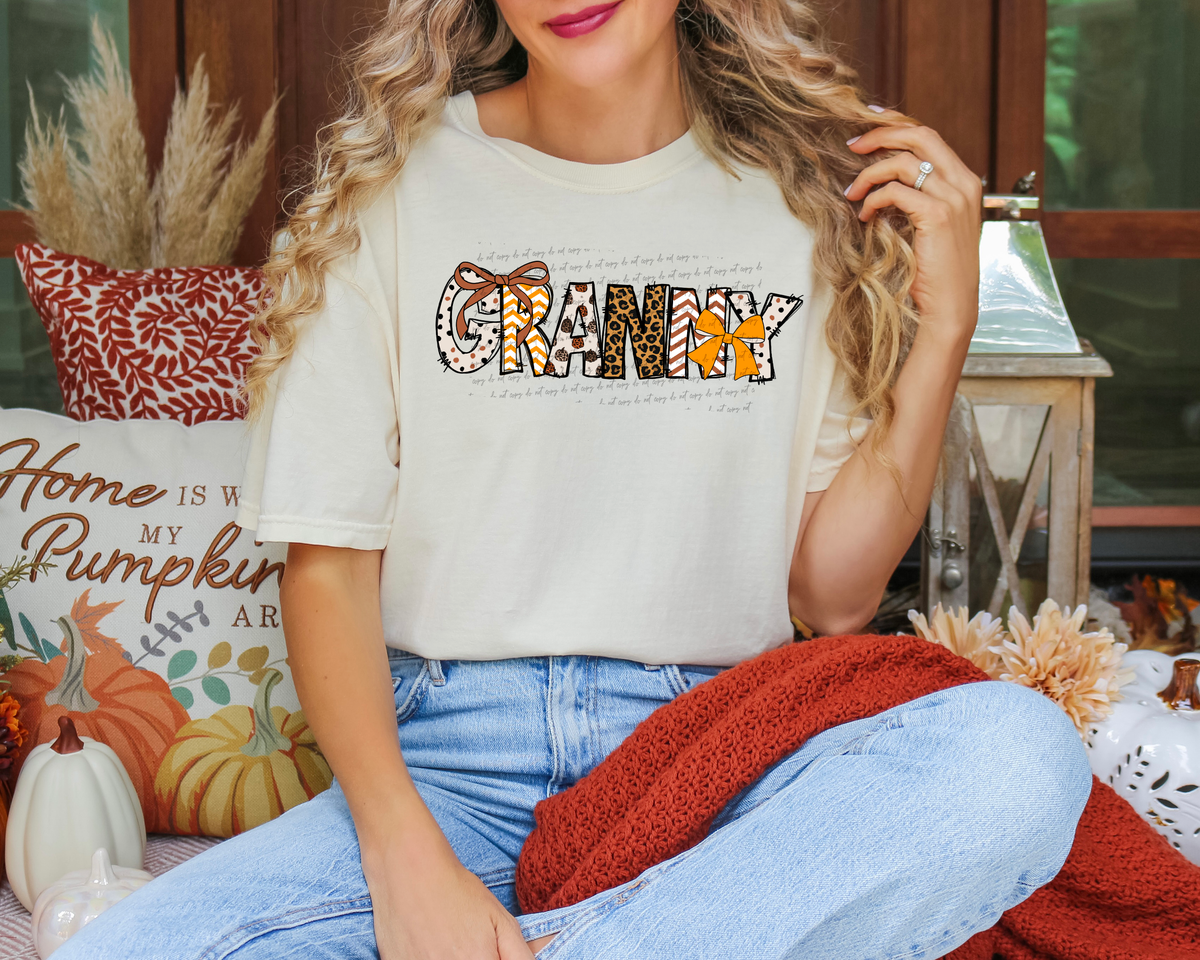 Granny Pumpkin Leopard Polka Dots 61880 DTF transfer