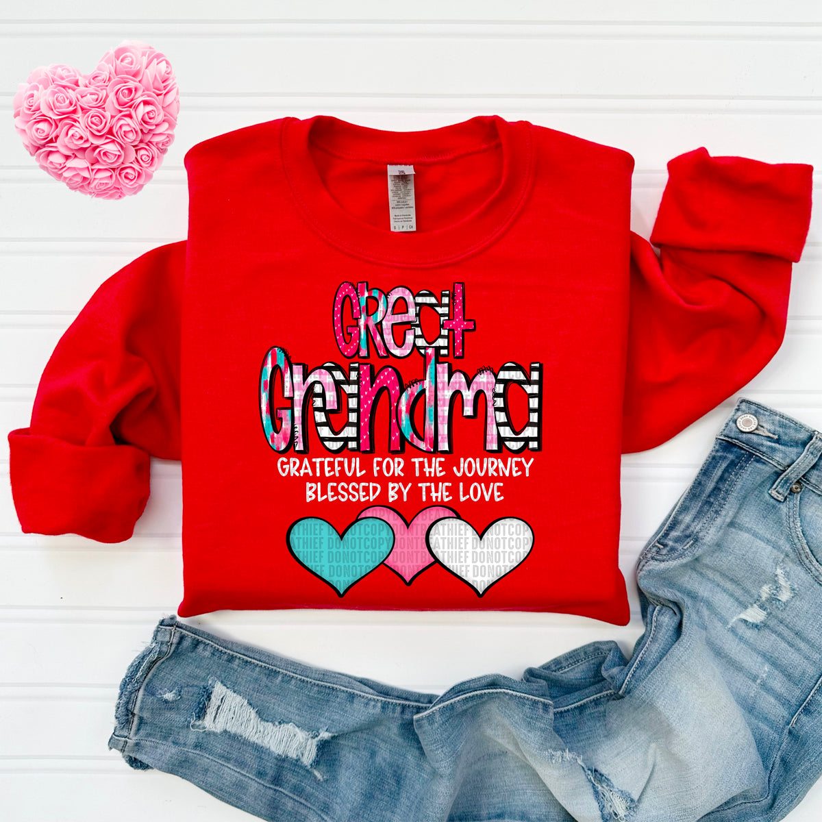 Great Grandma *White/With Hearts* (SDD) 72416 DTF Transfer