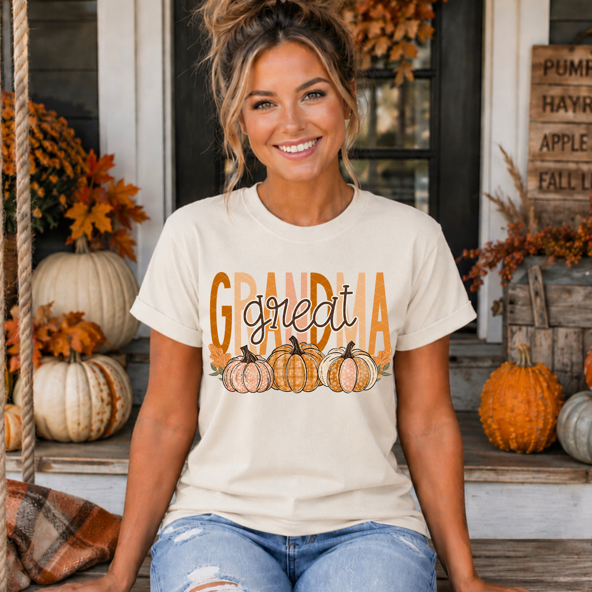 Great grandma trio pumpkins (SDD) DTF transfer