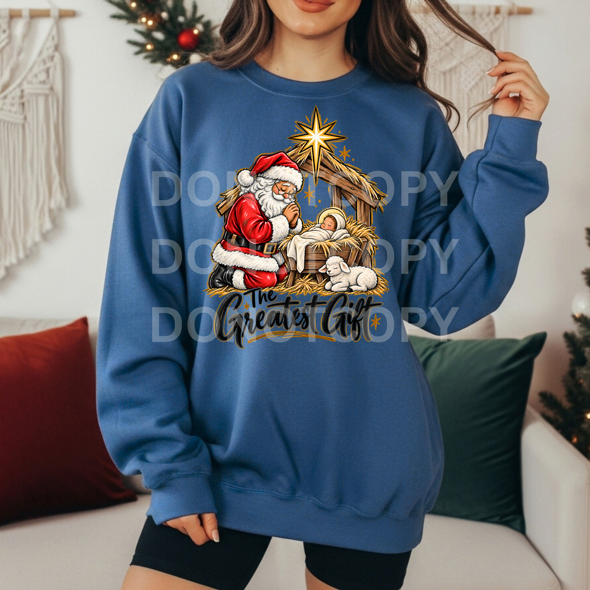 Greatest Gift-Santa and Manger (CSG) DTF Transfer