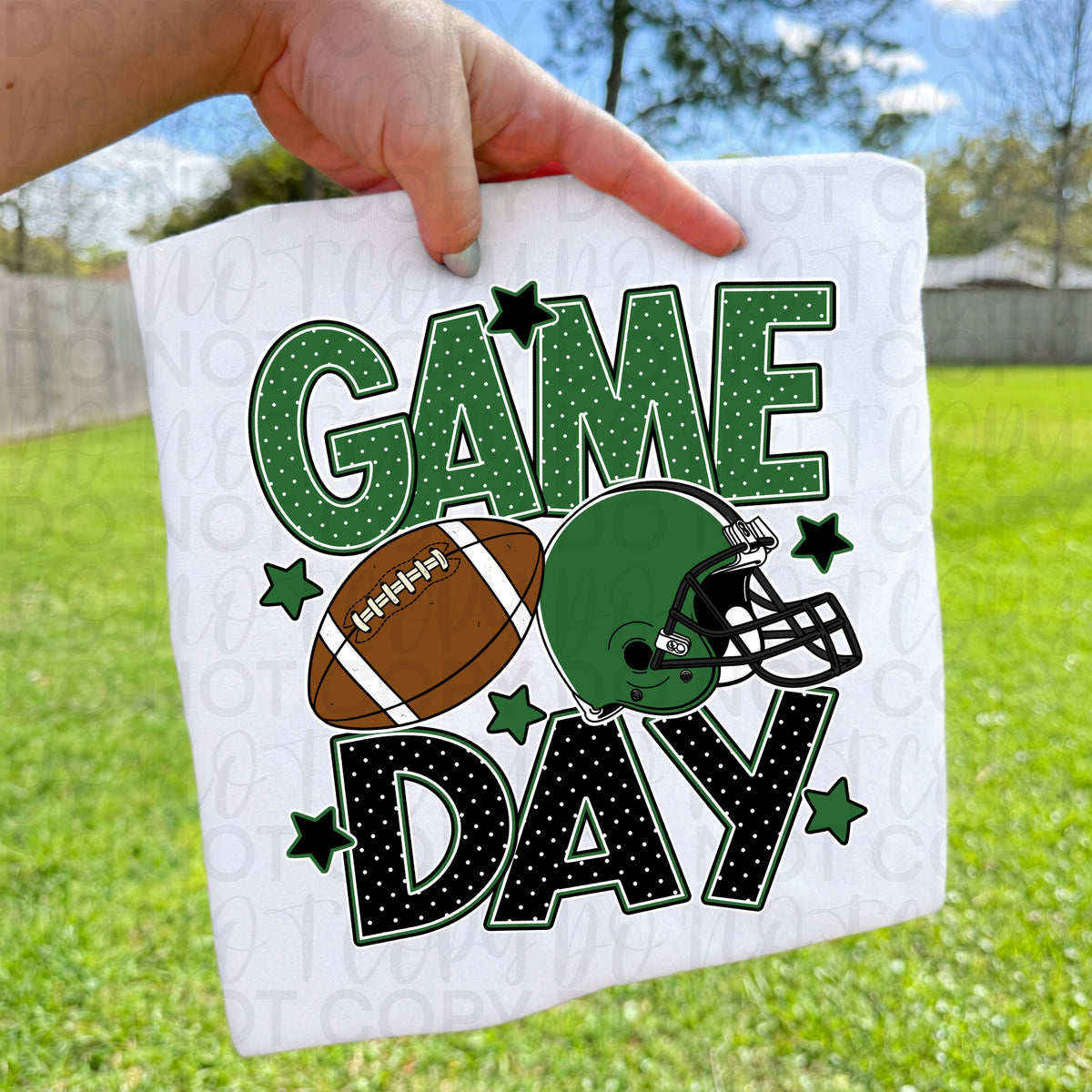 GREEN & BLACK game day football (UAC) DTF Transfer
