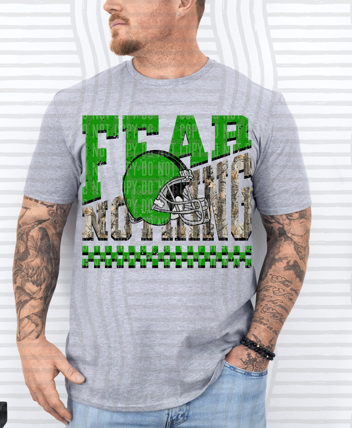 Green and camo fear nothing (Caplinger) DTF Transfer