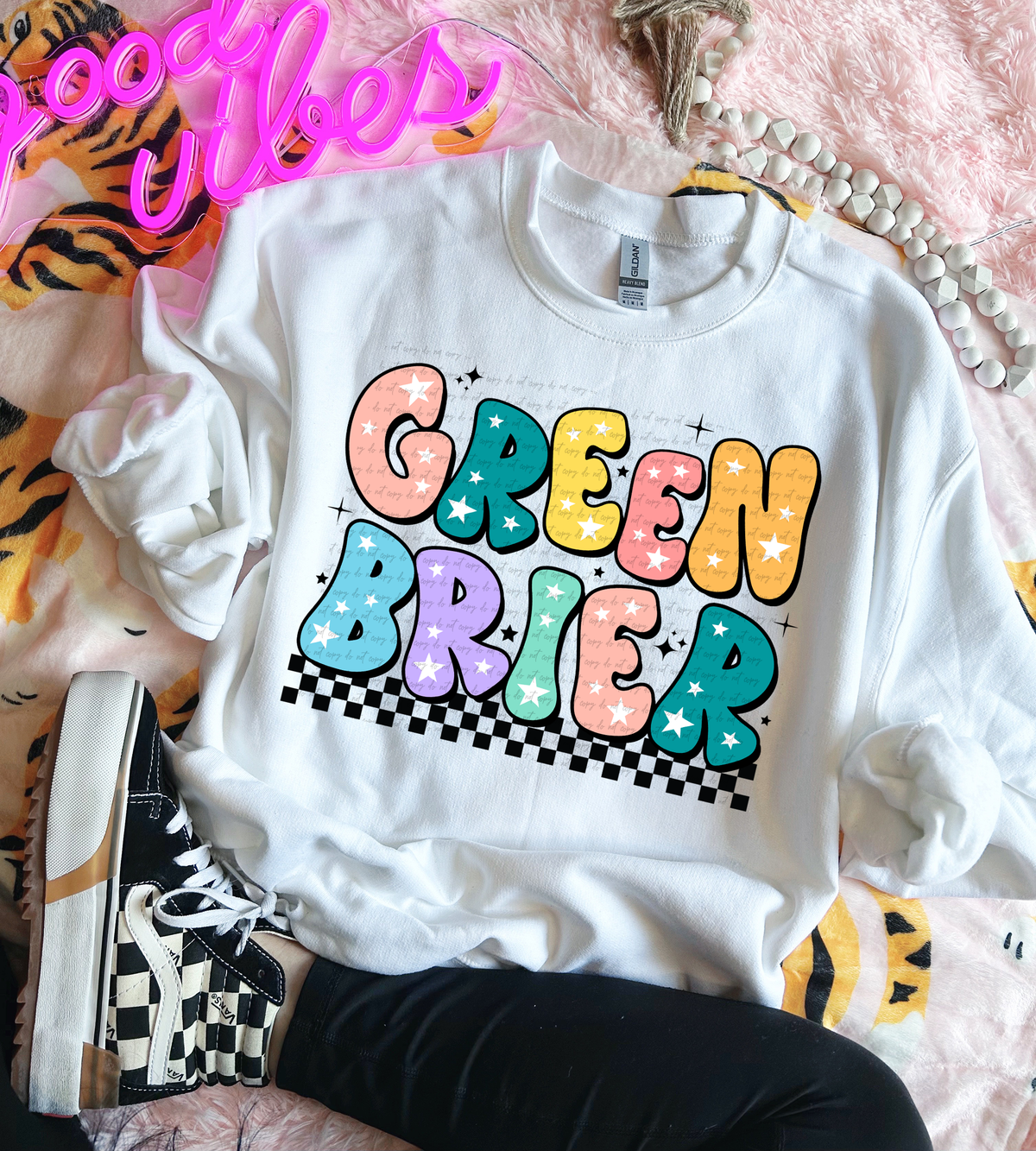 Greenbrier State Colorful Groovy Font 89120 DTF Transfer