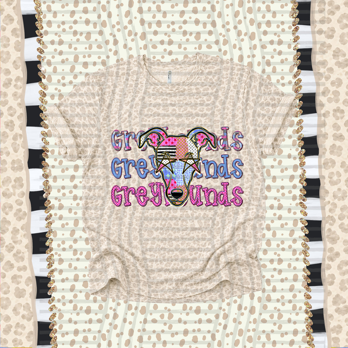 Greyhounds-Dolly Doodle Print (Caplinger) DTF Transfer