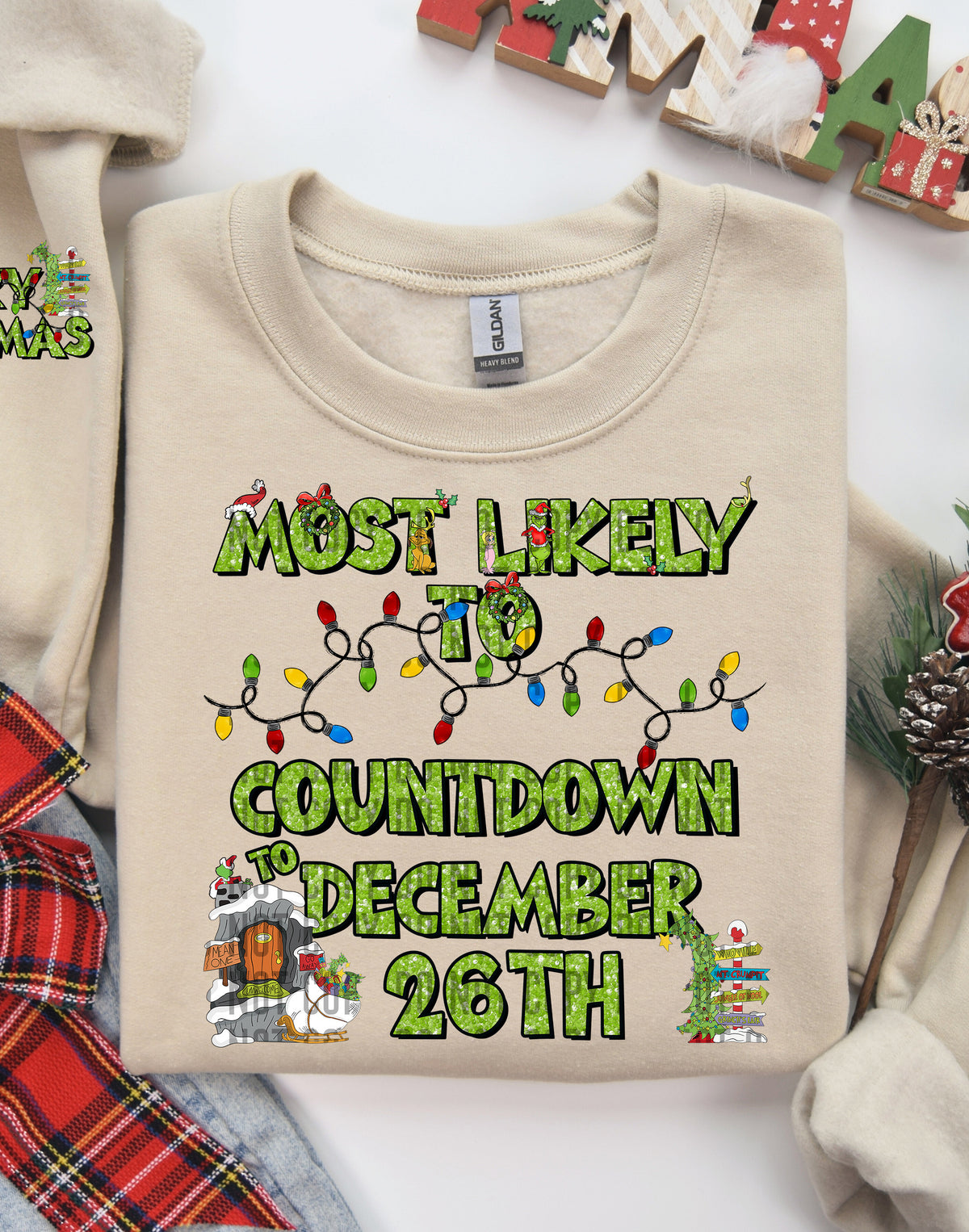 Most Likely To Countdown To December 26th (Front Print) 69089 DTF transfer