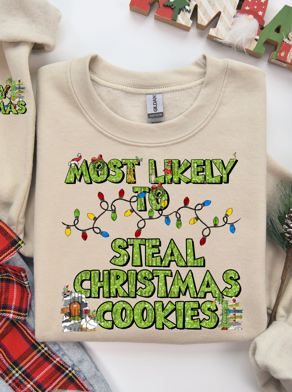 Most Likely To Steal Christmas Cookies (Front Print) 69117 DTF transfer