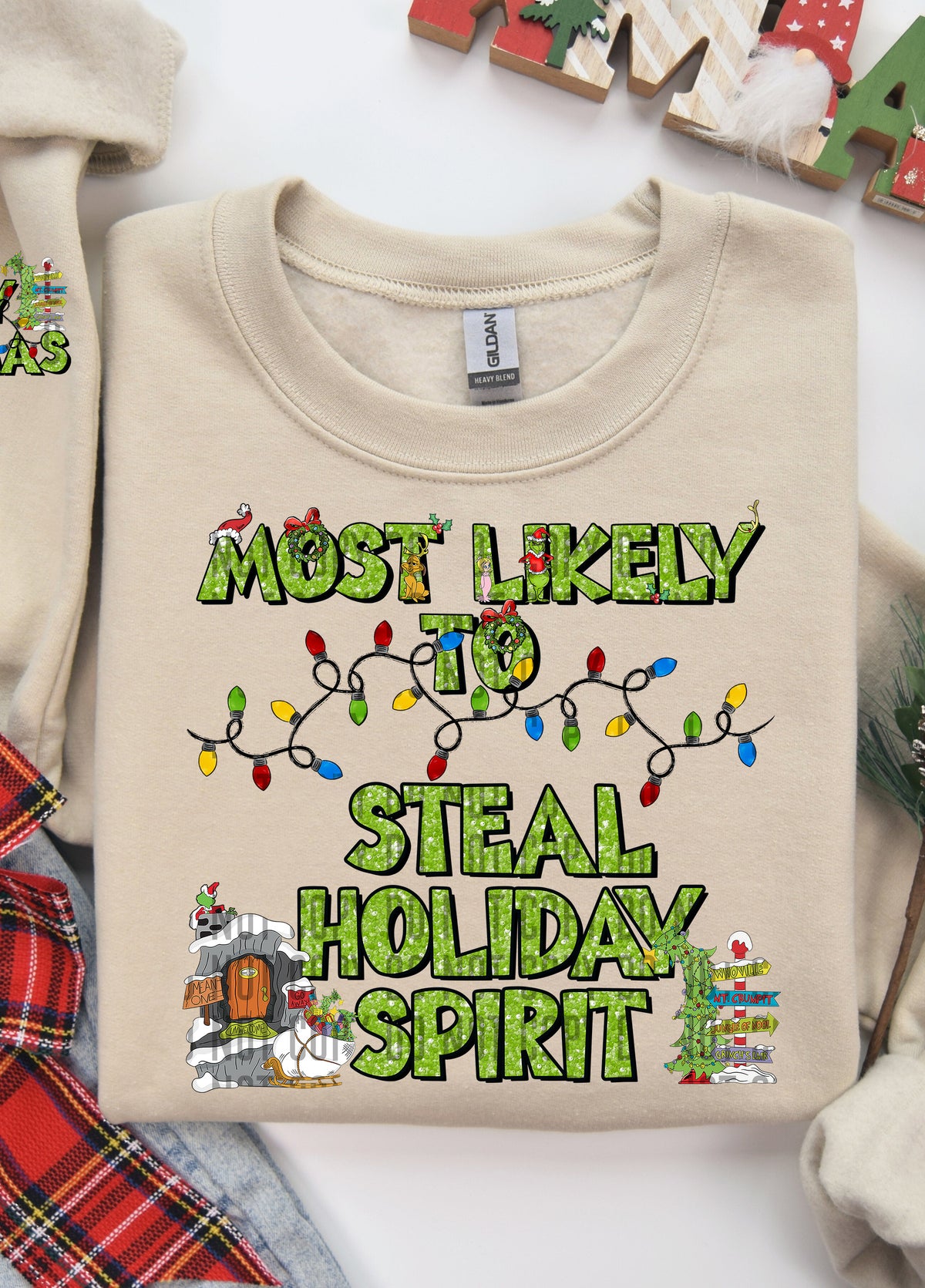 Most Likely To Steal Holiday Spirit (Front Print) 69119 DTF transfer