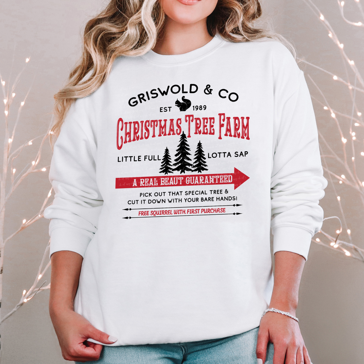 Griswold Christmas Tree Farm Red and Black 115203 DTF Transfer