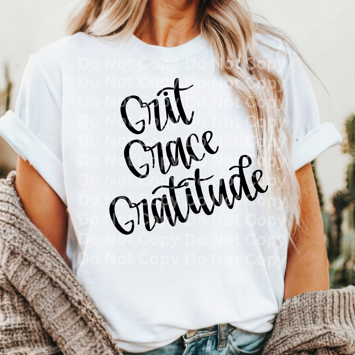 Grit Grace Gratitude (black font) (Irene) DTF Transfer