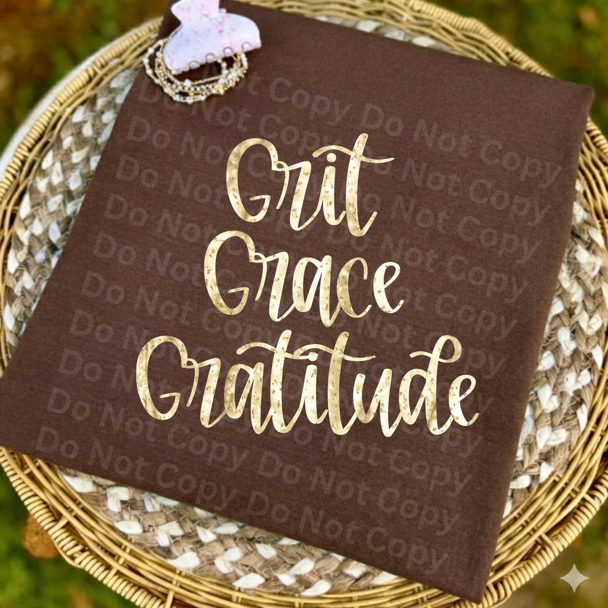 Grit grace and gratitude GOLD (Irene) DTF Transfer