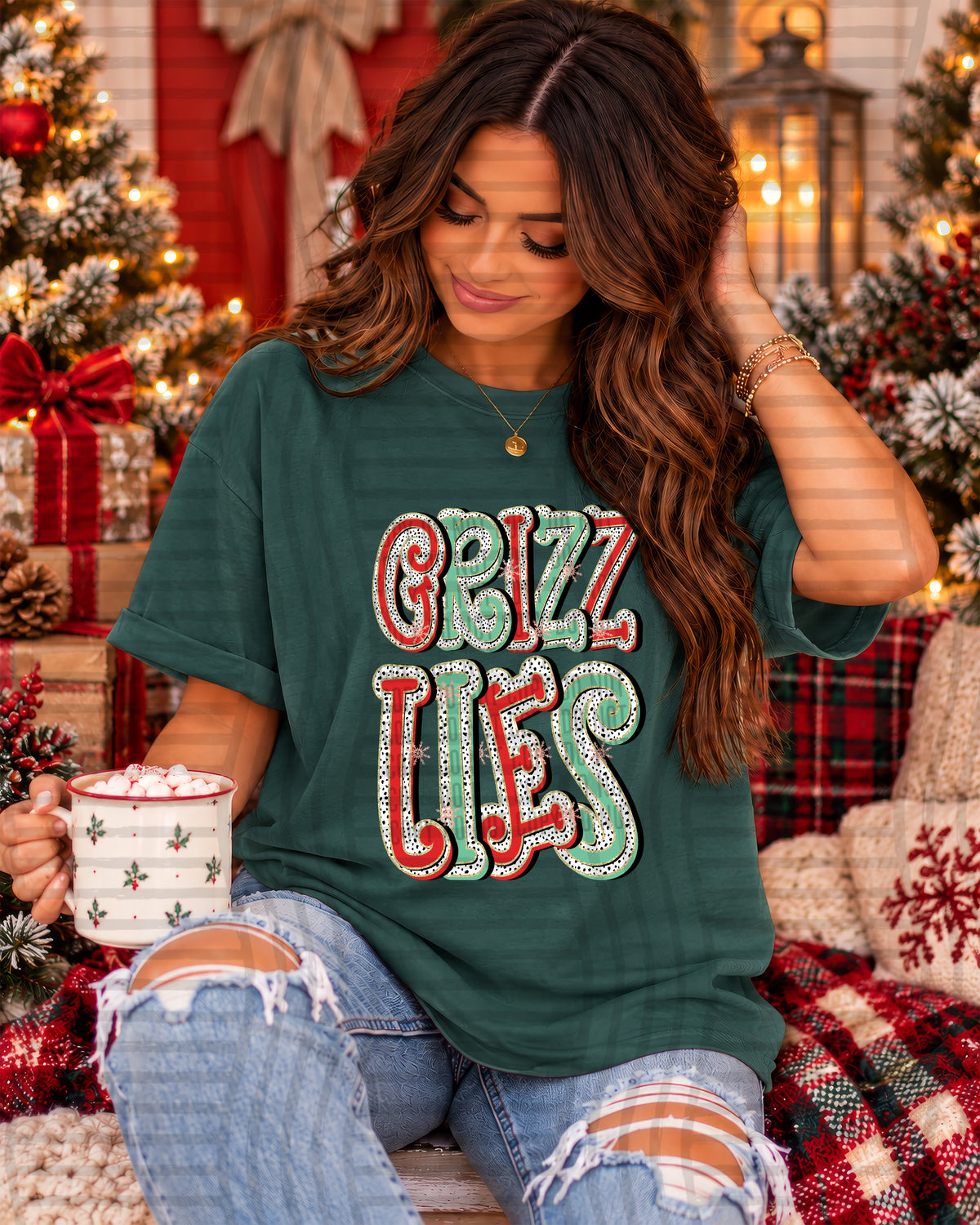 grizzlies merry dots (caplinger) DTF Transfer