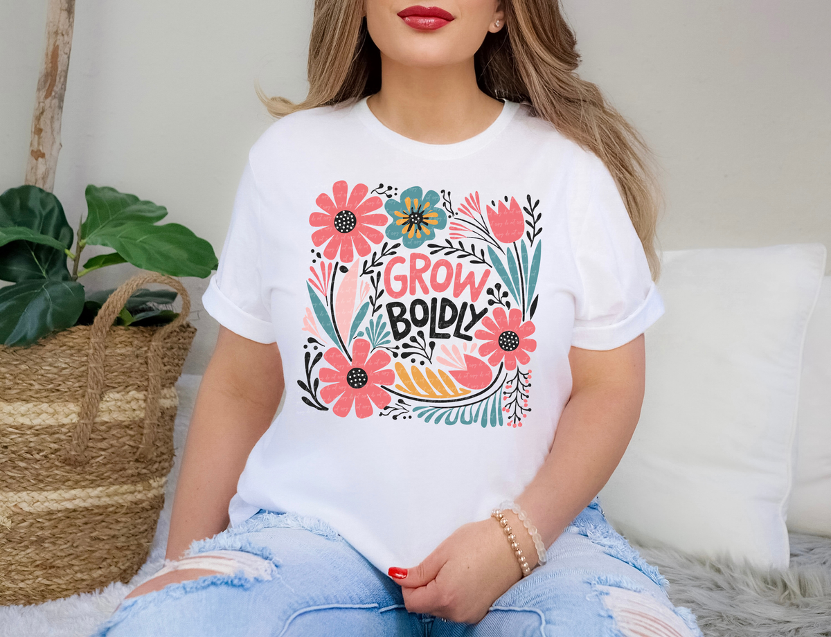 Grow Boldly Floral 86029 DTF Transfer