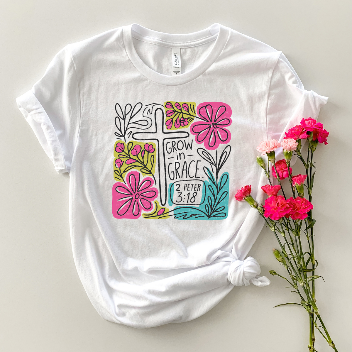 Grow In Grace 2 Peter 3:18 Floral 86030 DTF Transfer