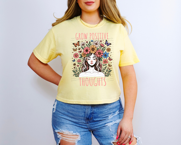 Grow Positive Thoughts Floral Girl 59278 DTF transfer