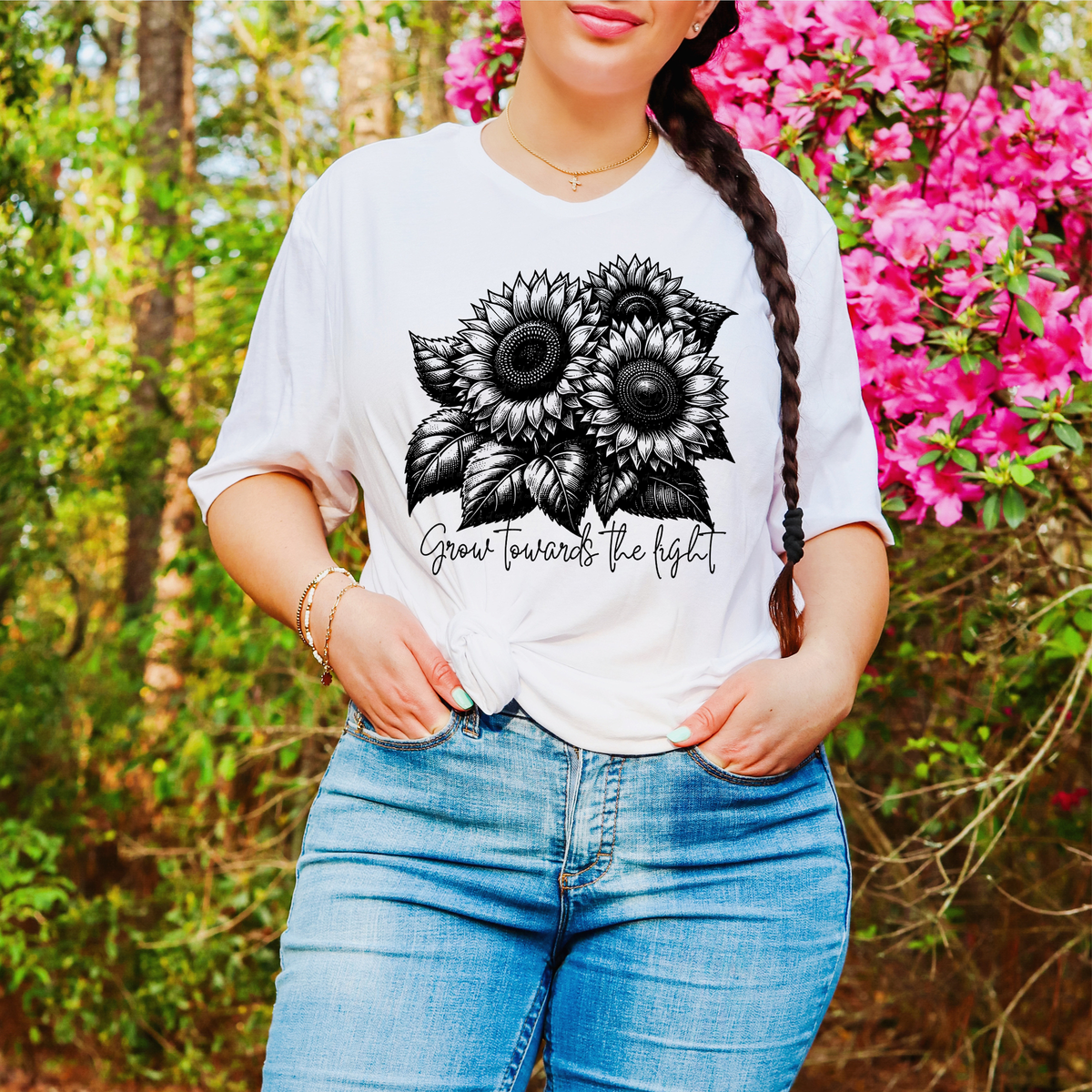 Grow Towards The Light Flowers 117827 DTF transfer