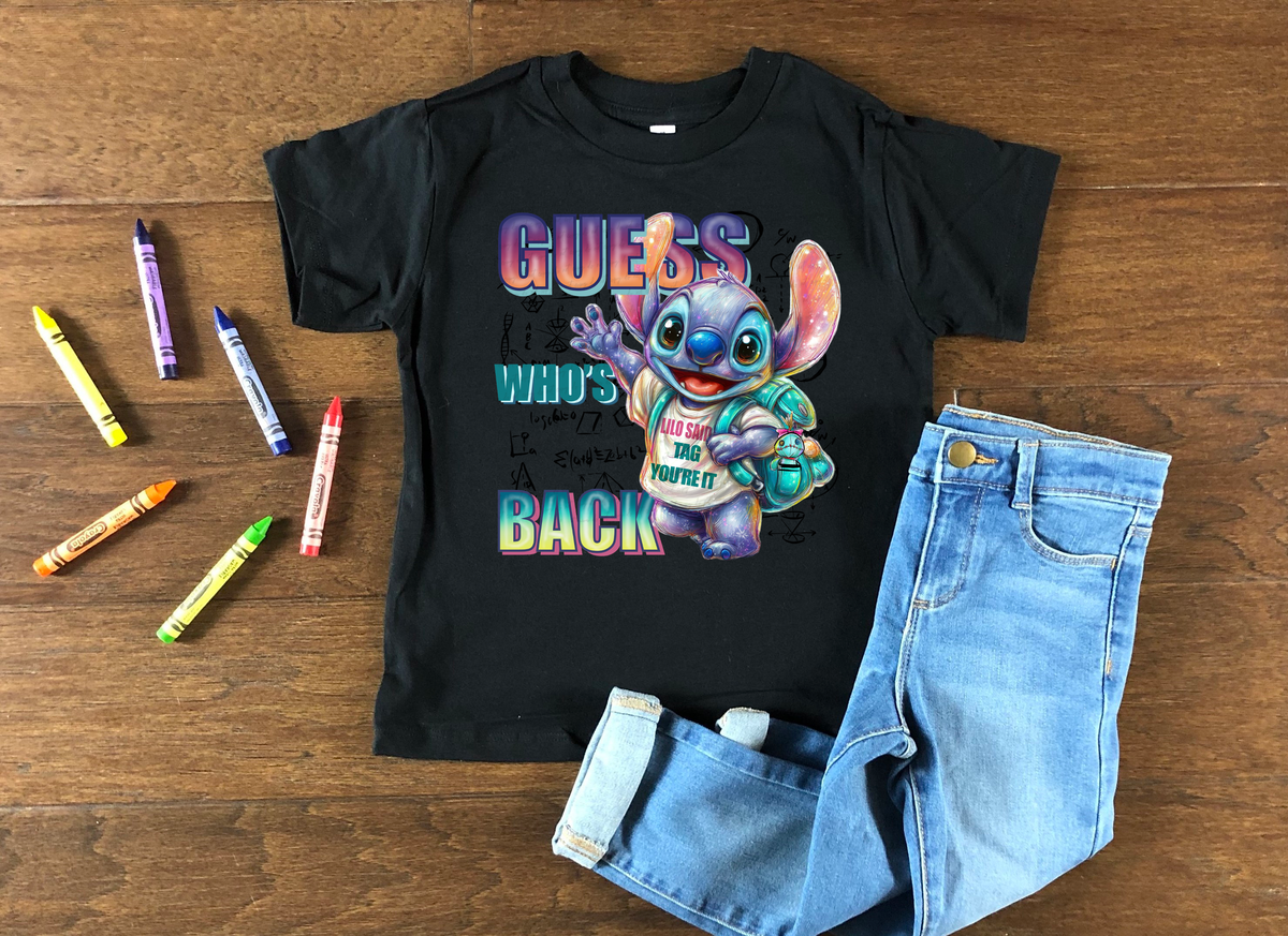 Guess Who's Back Blue Alien School 108965 DTF transfer