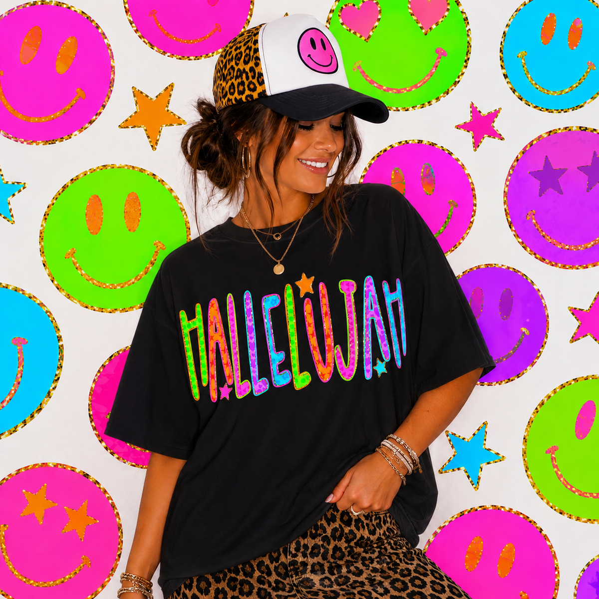 Hallelujah neon doodle (SBB) DTF Transfer