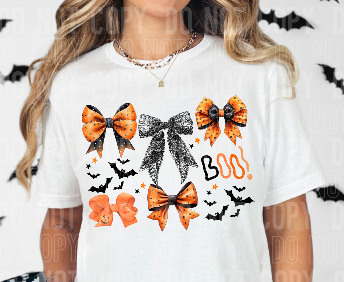 boo halloween bows and bats (SBB) DTF transfer