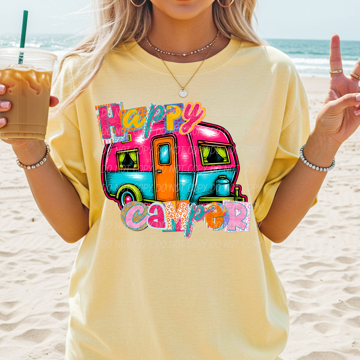 Happy camper neon (City) DTF Transfer