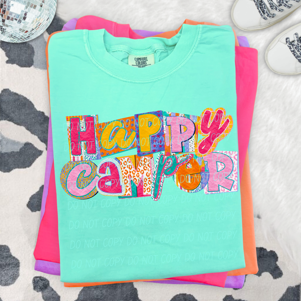 Happy camper magazine font (City) DTF Transfer