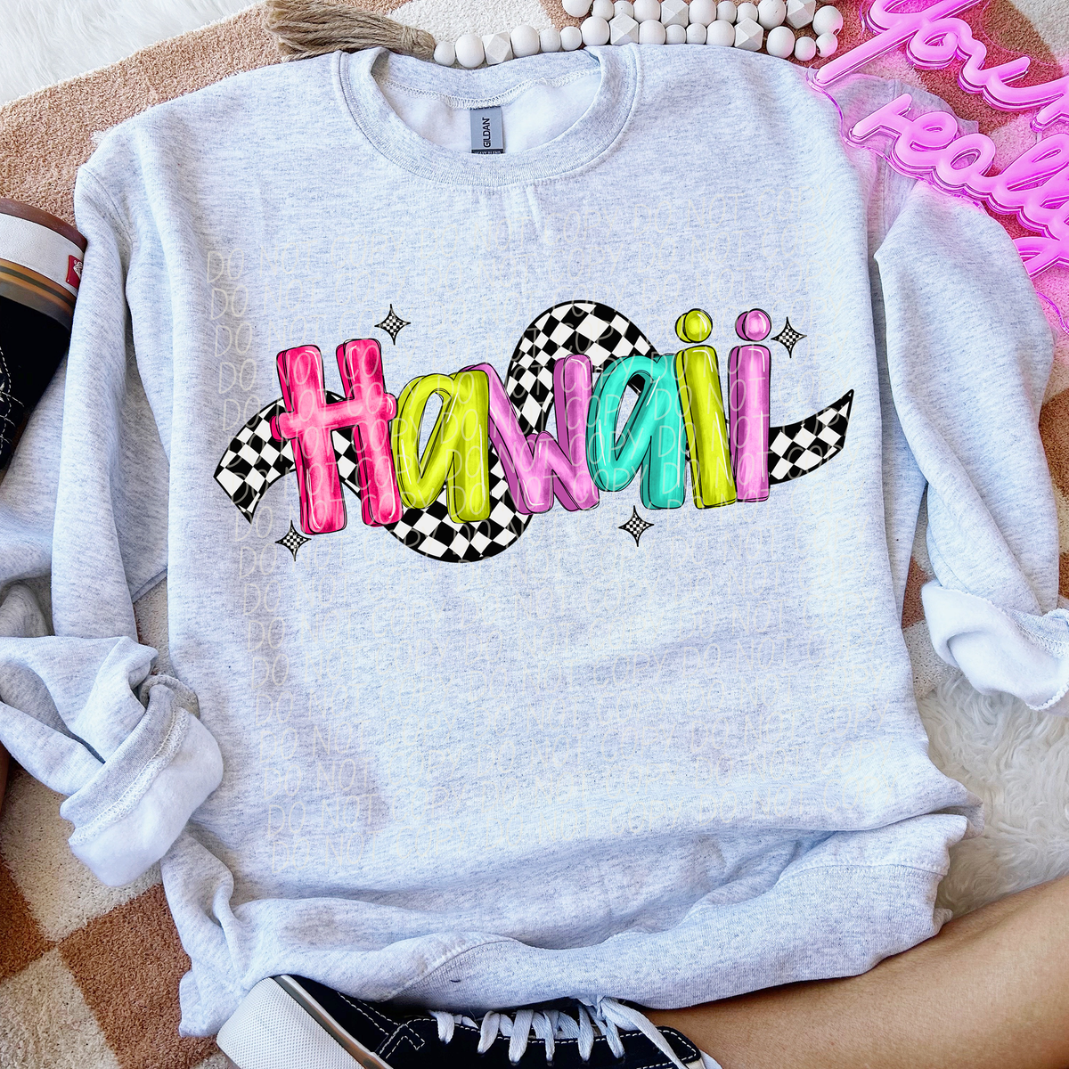 Hawaii Colorful Checker 74216 DTF Transfer