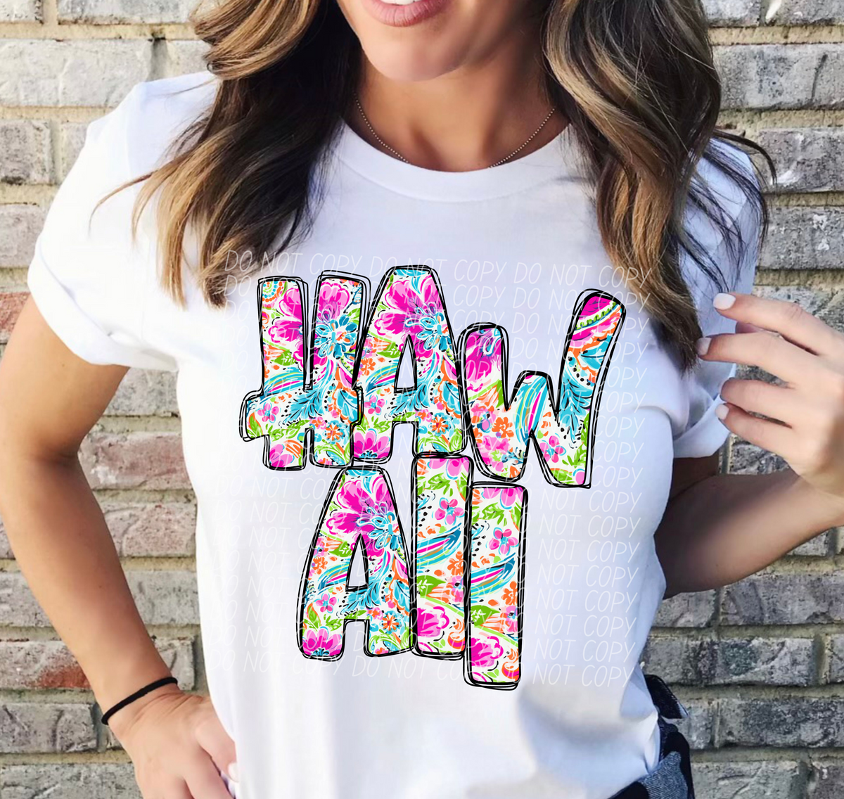 Hawaii floral STACKED CITY DTF transfer