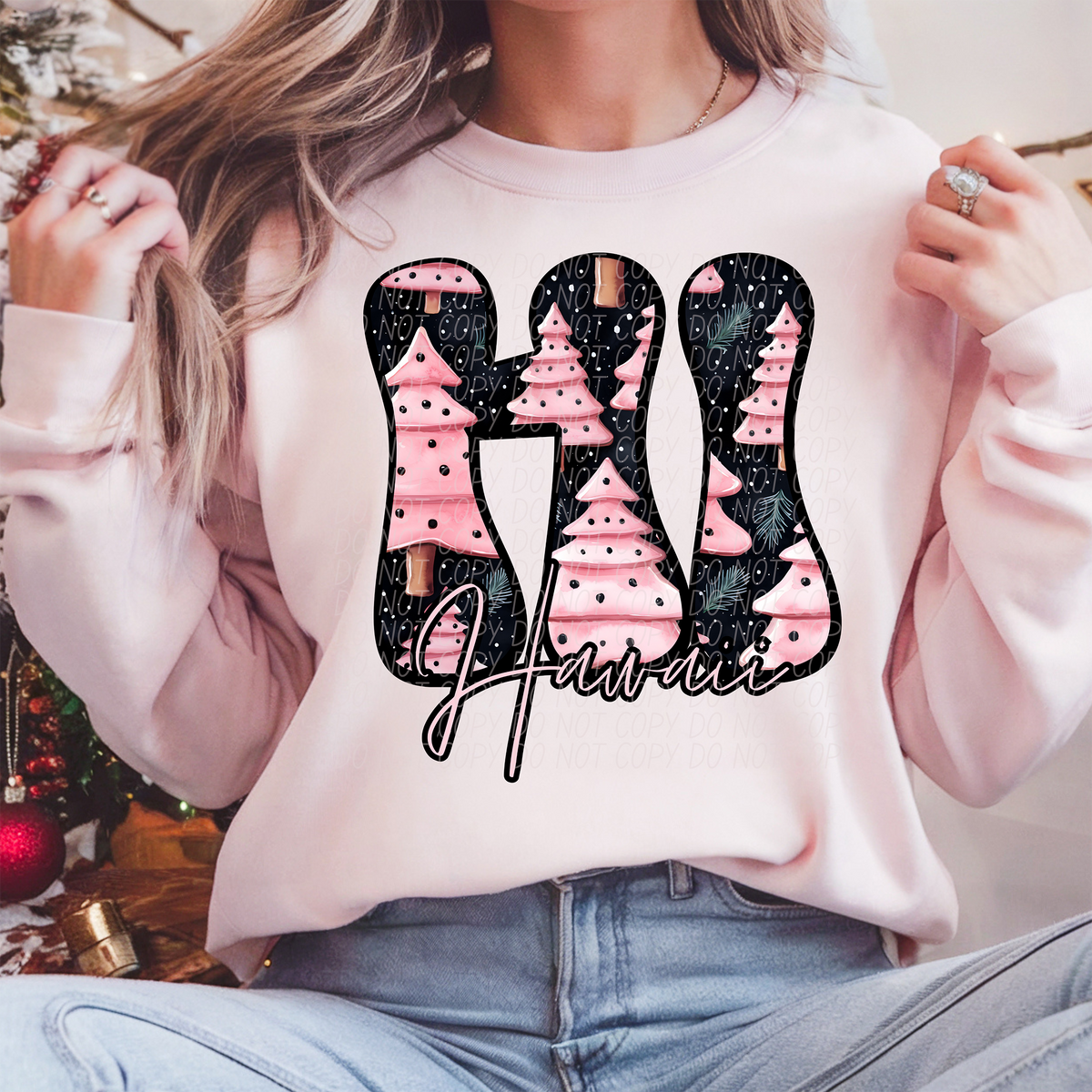 HI Hawaii Christmas State 66214 DTF transfer