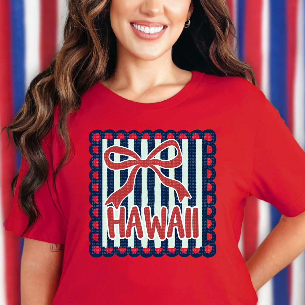 Hawaii preppy RWB frame (ECHT) DTF Transfer