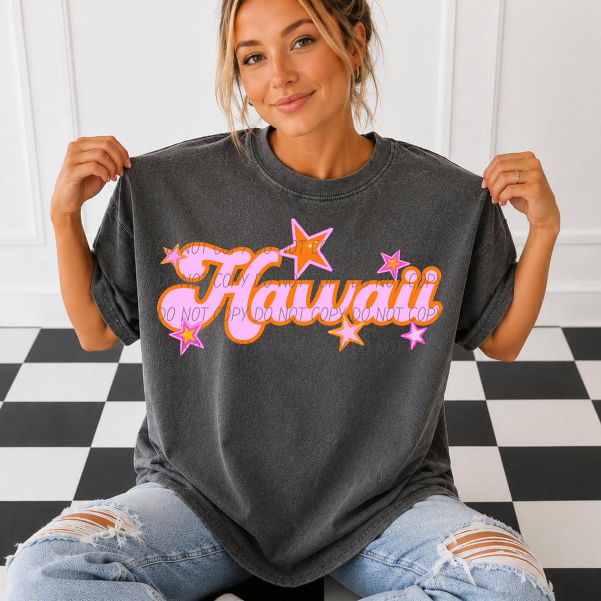 Hawaii pink orange states (City) DTF Transfer