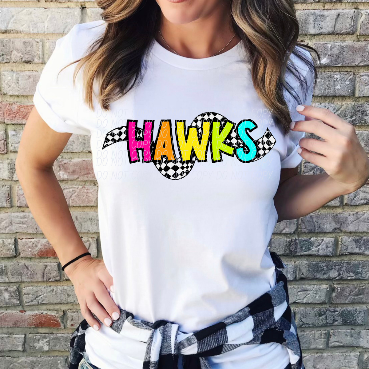 Hawks (colorful 80's retro checkered wave) (City)