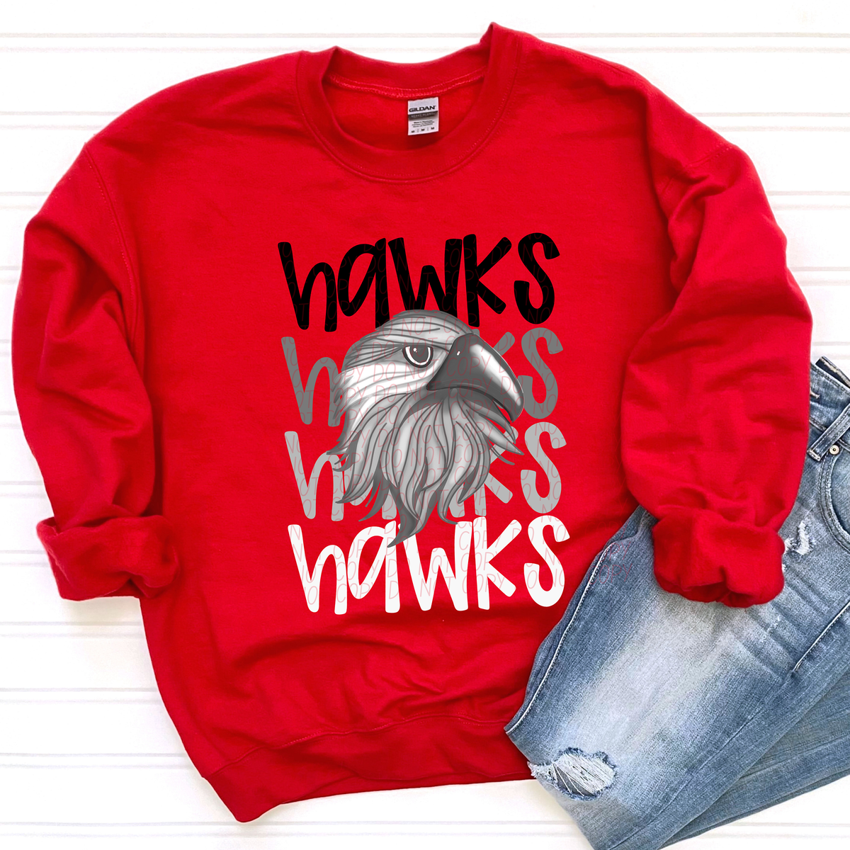 Hawks Grey Feather Word Stacked (CITY) 57445 DTF transfer