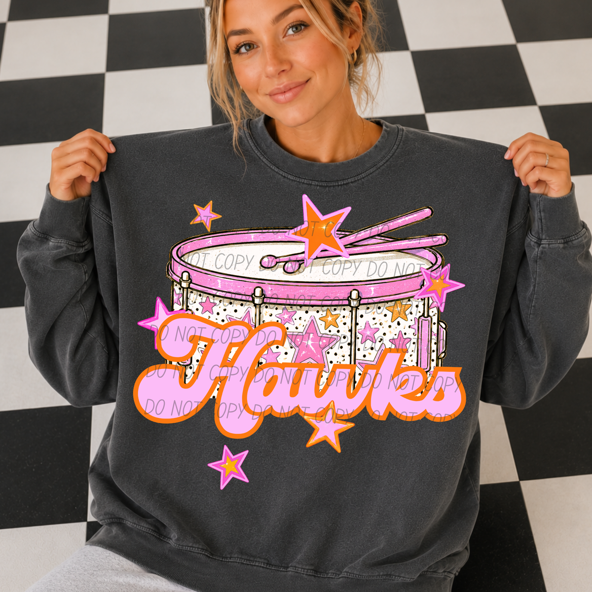 hawks pink band (city) DTF transfer