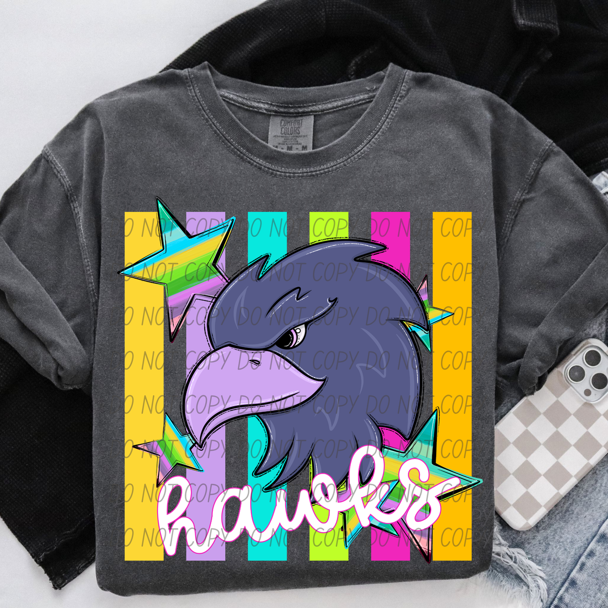 Hawks purple neon (City) DTF Transfer