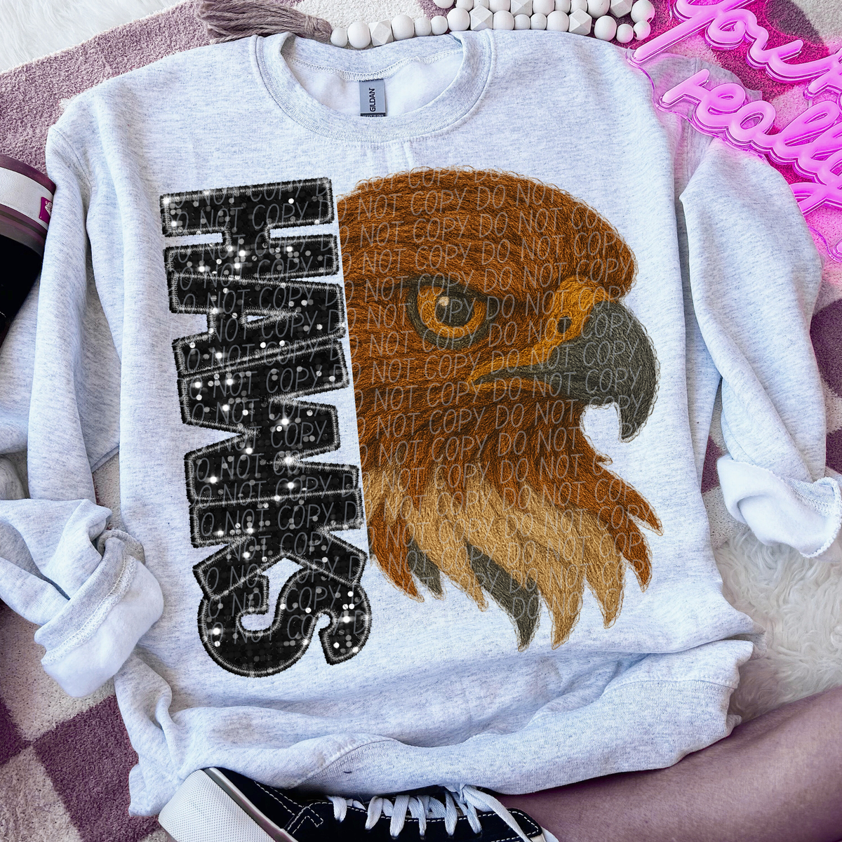 Hawks faux glitter faux yarn (City) DTF Transfers