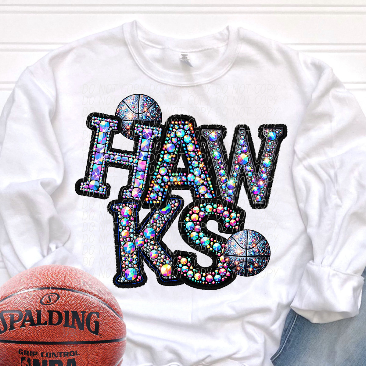 Hawks Basketball Rhinestone (CITY) 66537 DTF transfer