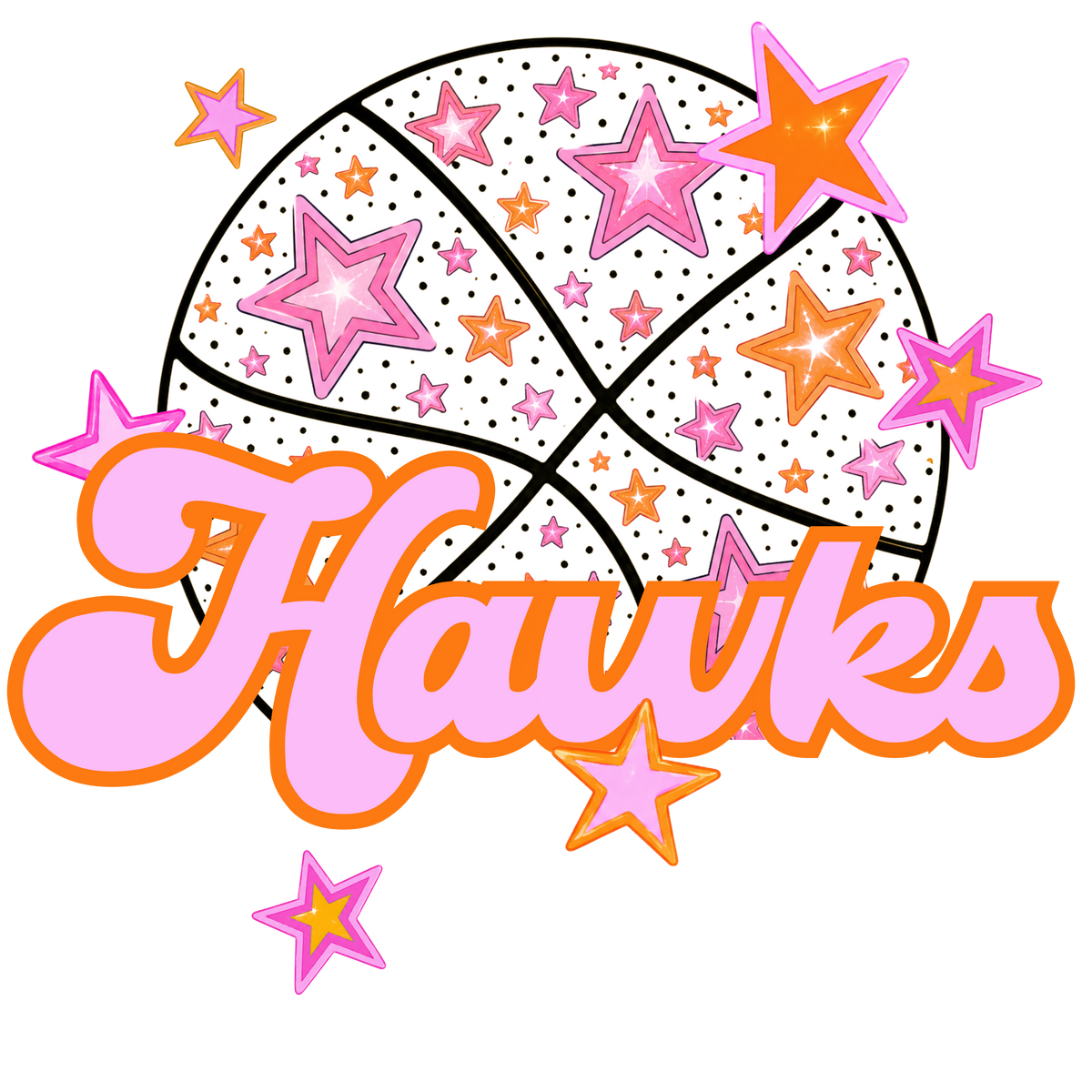 hawks pink basketball (city) DTF transfer