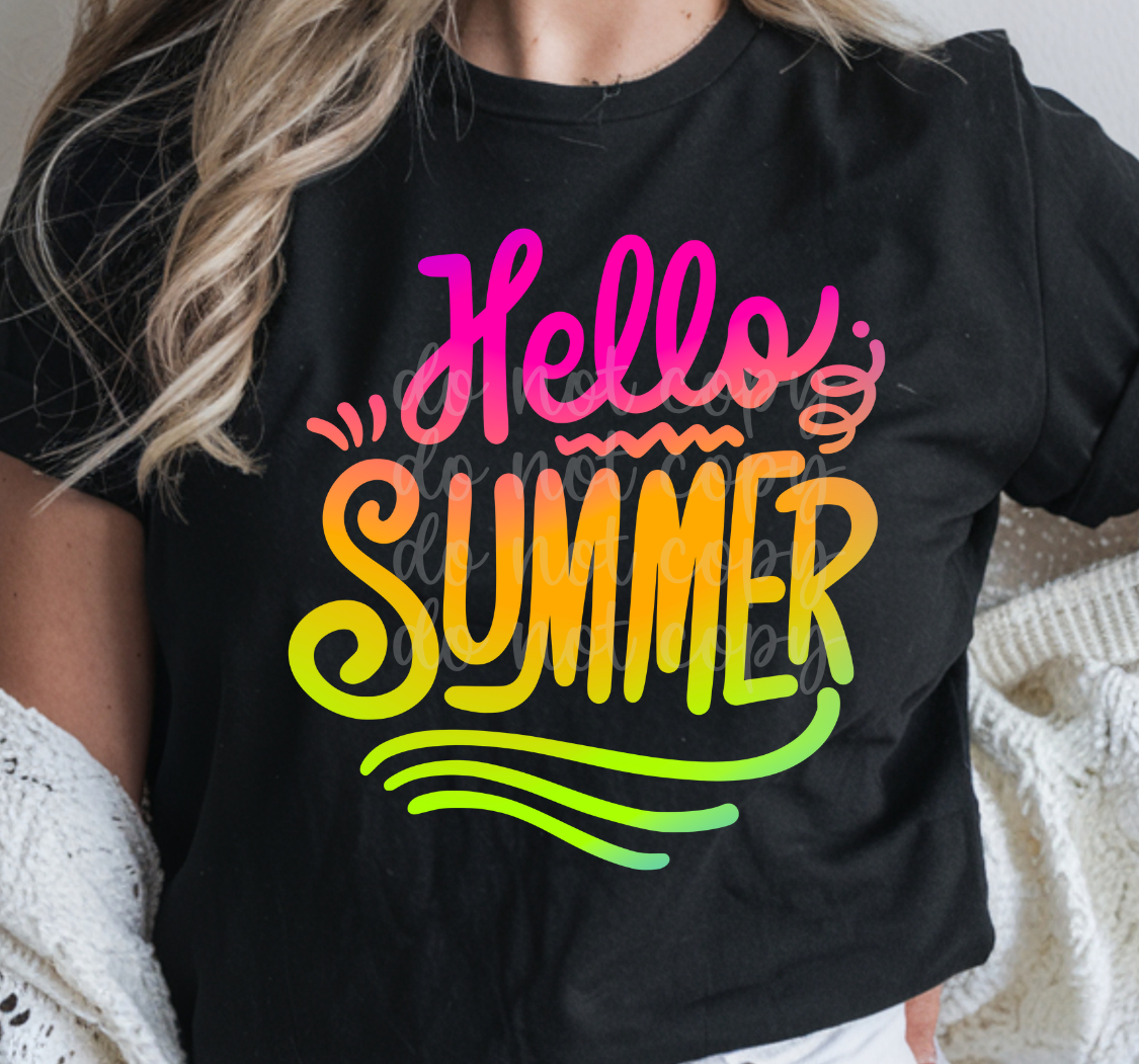 Hello summer ombre (Parker) 100572 DTF transfer