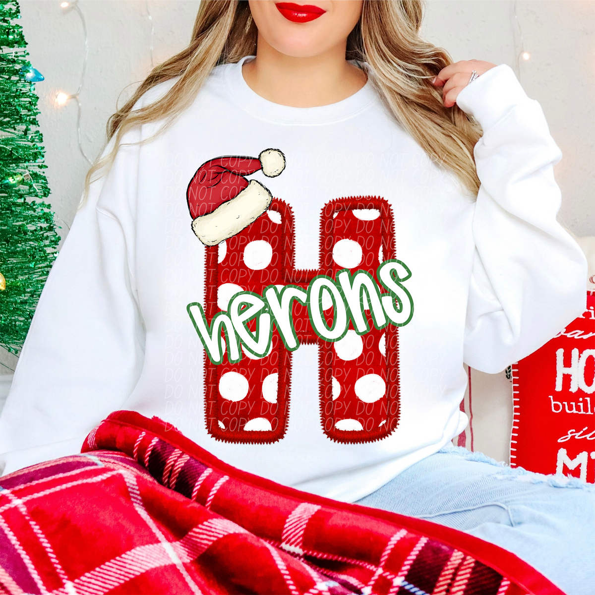 H Herons Christmas Faux Embroidery (CITY) 66308 DTF transfer