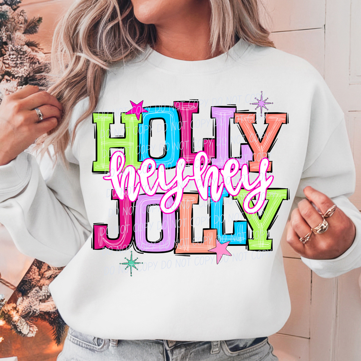 heyhey holly jolly names (city) DTF Transfer