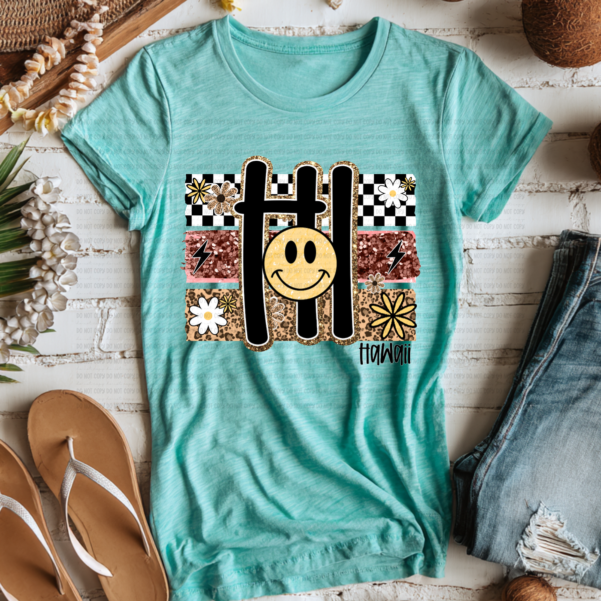 HI happy face (Revel) DTF Transfer