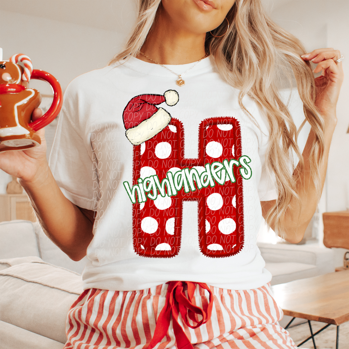 H Highlanders Christmas Faux Embroidery (CITY) 66309 DTF transfer