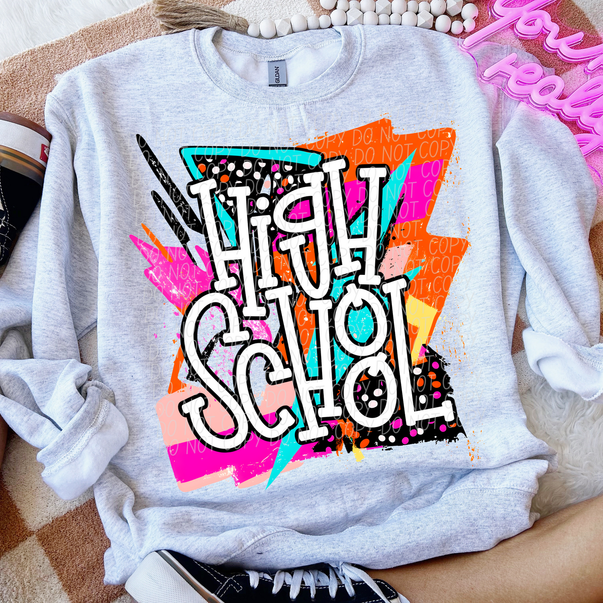 High School Bright Retro (CITY) DTF transfer