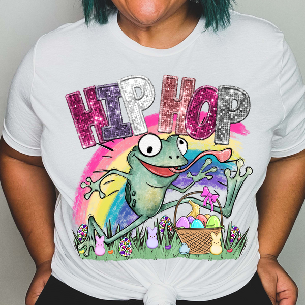 Hip hop frog with rainbow  (CITY) 24352 DTF transfer