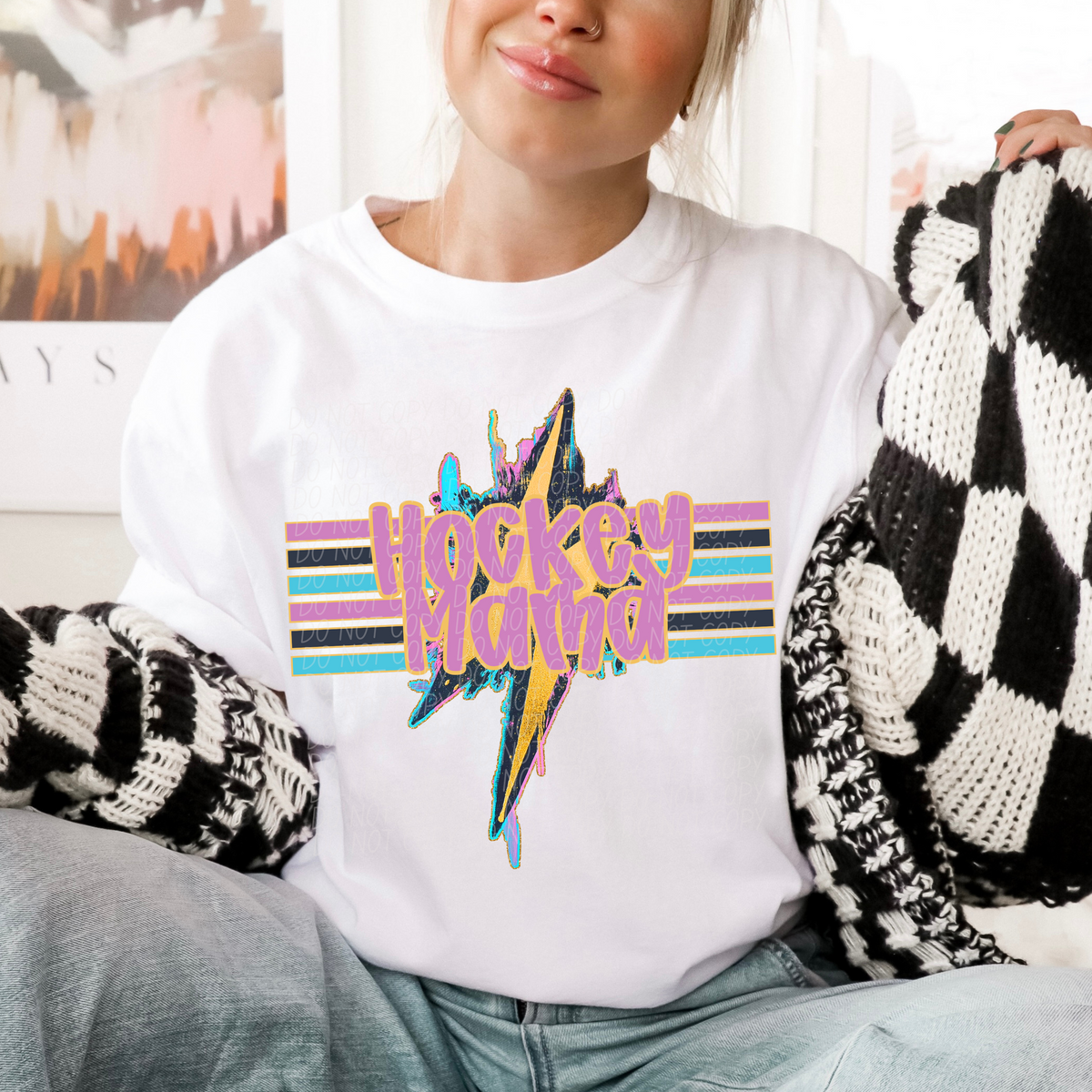 Geode Bolt Hockey Mama (CITY) DTF transfer