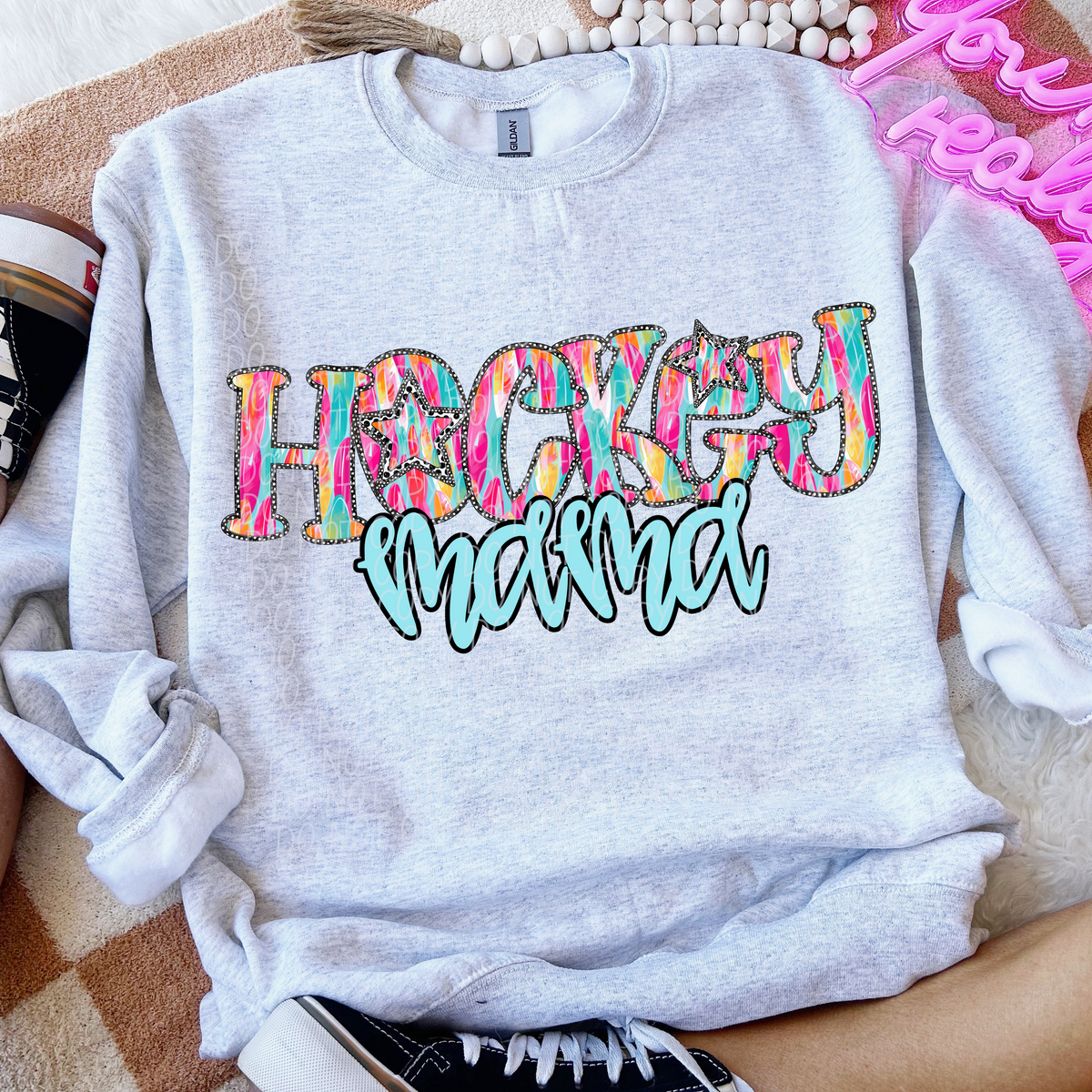 Hockey Mama Multicolor Stars (City) 100548 DTF transfer